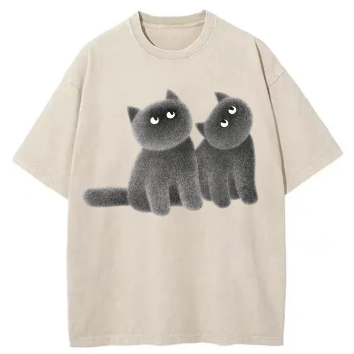 Chillteelab™ | Cute Cats Washed T-Shirt