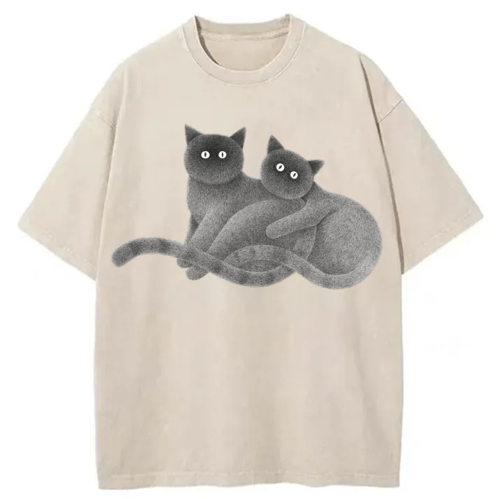 Chillteelab™ | Cute Cats Washed T-Shirt