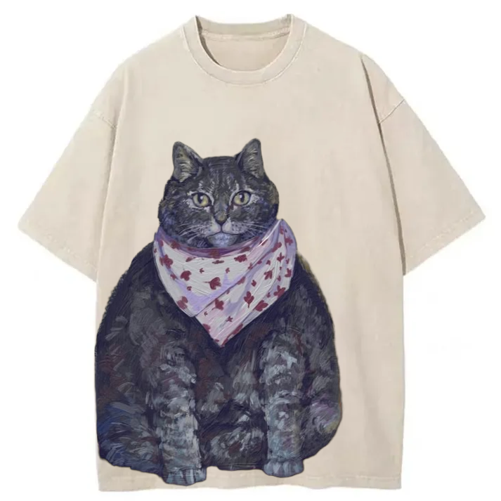 Chillteelab™ | Funny Cat Washed T-Shirt