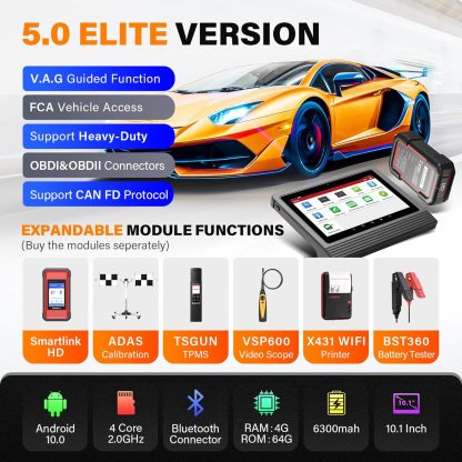 [Topology Mapping] Launch X431 PRO3 V+ 5.0 Upgraded Bidirectional Scan Tool AutoAuth for FCA SGW