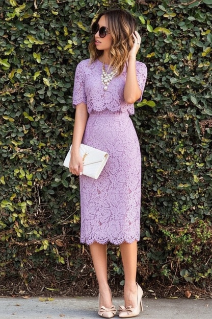 Cute Two-Piece Short-Sleeve Pink Lace Short Homecoming Dress UK Formal Dress