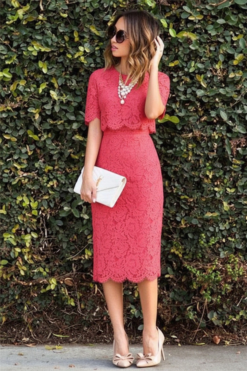 Cute Two-Piece Short-Sleeve Pink Lace Short Homecoming Dress UK Formal Dress