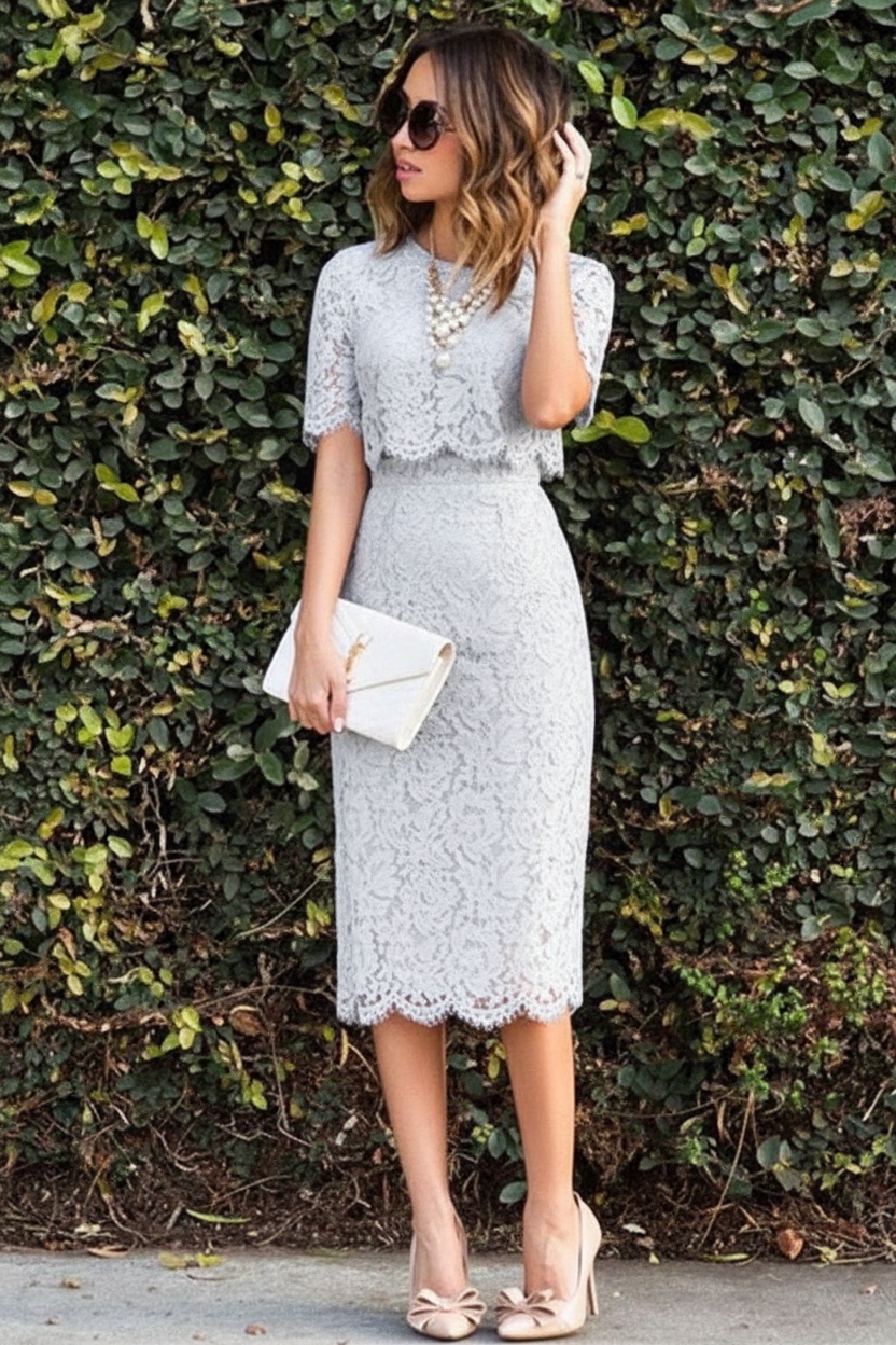 Cute Two-Piece Short-Sleeve Pink Lace Short Homecoming Dress UK Formal Dress