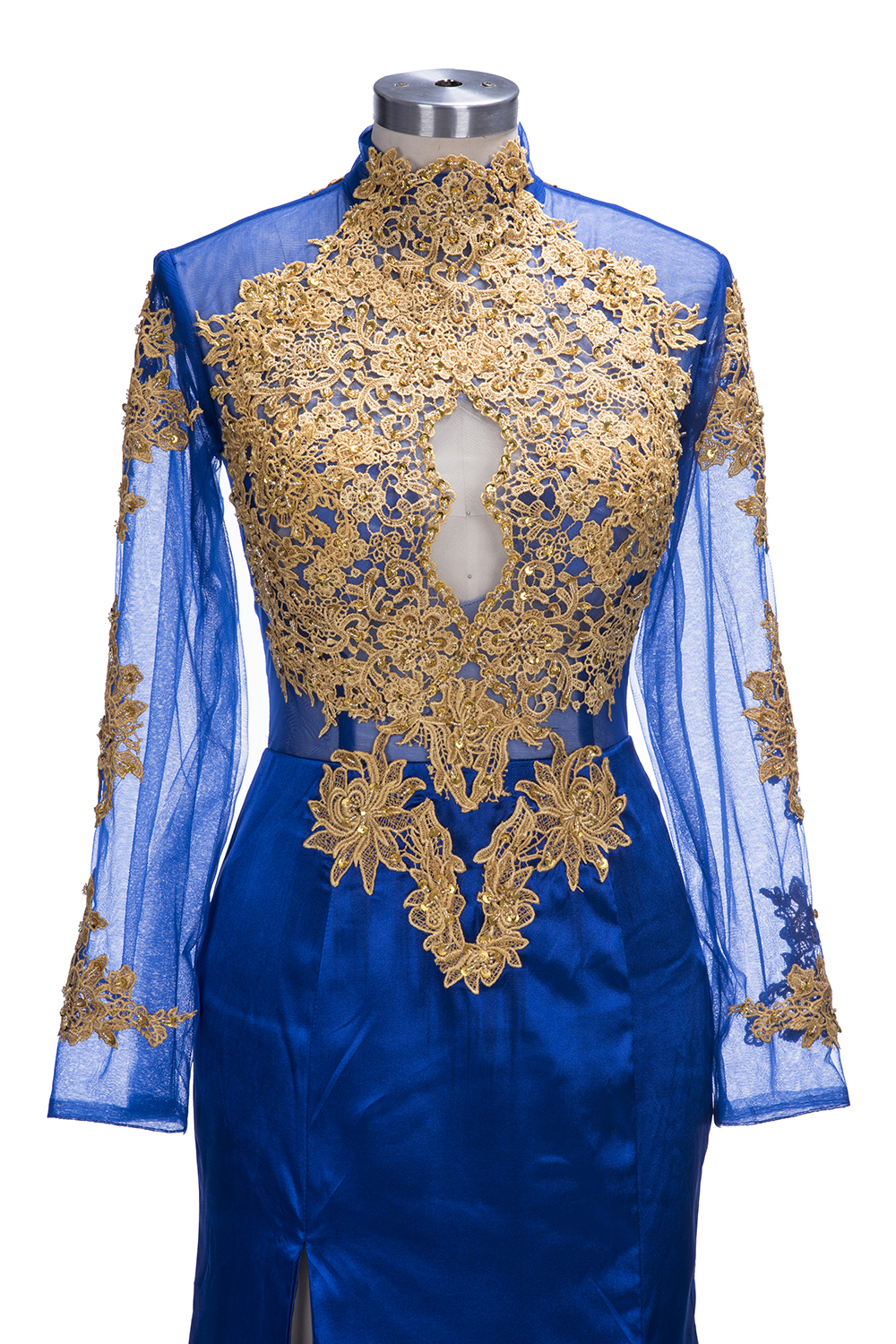 SAL | Mermaid Long Sleeves Front Split Appliques Prom Dresses