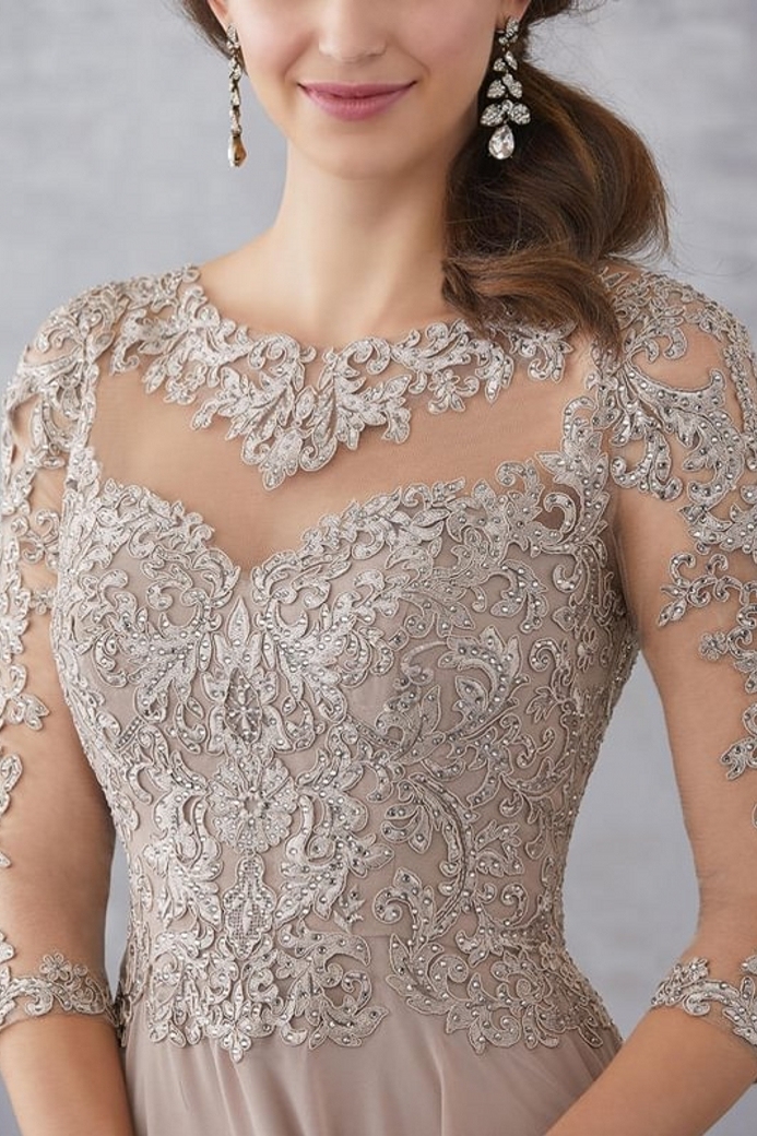 Elegant Cowl Neck Appliques Lace A-Line Prom Dresses