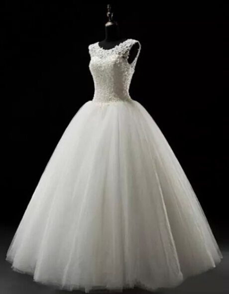Simples A-Line Lace Wedding Dresses UK Lace-up Floor Length Bridal Gowns