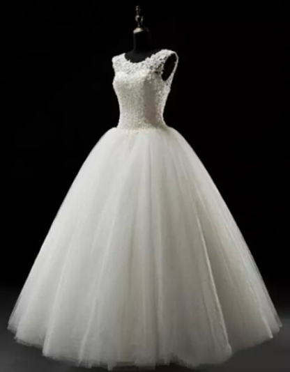 Simples A-Line Lace Wedding Dresses UK Lace-up Floor Length Bridal Gowns
