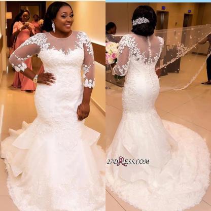 Plus Size Wedding Dress, Long Sleeve Bridal dresses BA3984-27Dress.co.uk