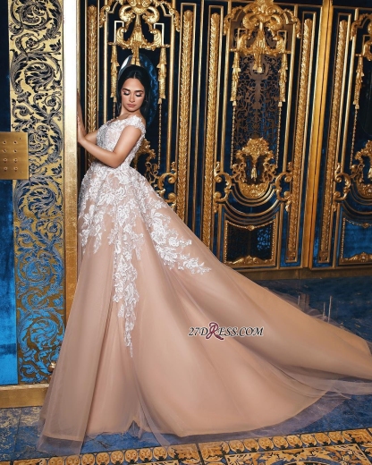 Off-the-shoulder Lace Evening Dress | Princess Wedding Dress With Appliques