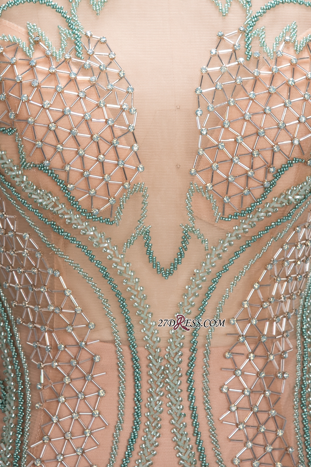 Split Beadings Scoop Gorgeous Mermaid Sleeveless Prom Dress UK