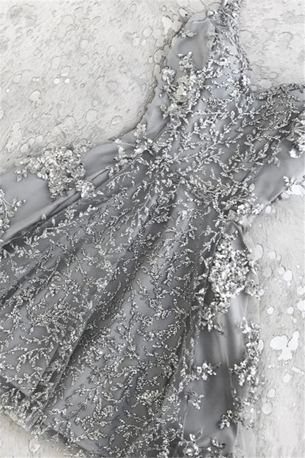 Appliques Spaghetti-Straps A-Line Crystal Sexy Short Homecoming Dress UKes UK