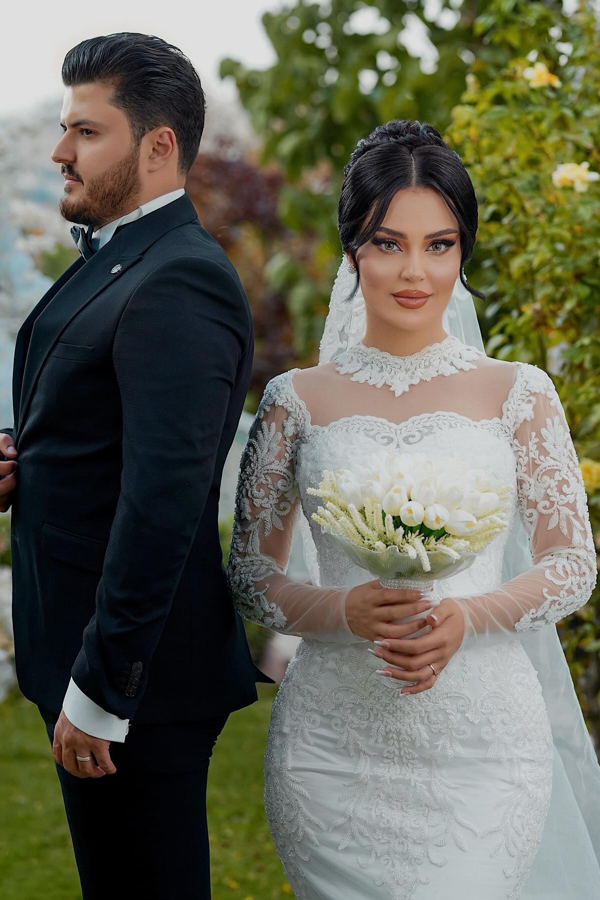 Sweetheart Appliques Lace Mermaid Wedding Dresses Long Sleeve