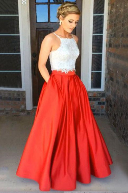 Lace Appliques Prom Dress UKes UK Side slit Mermaid Sleeveless Evening Dress UKes UK