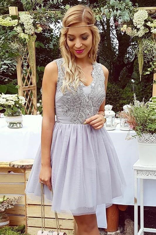 Lace Straps Short Homgcoming Dress