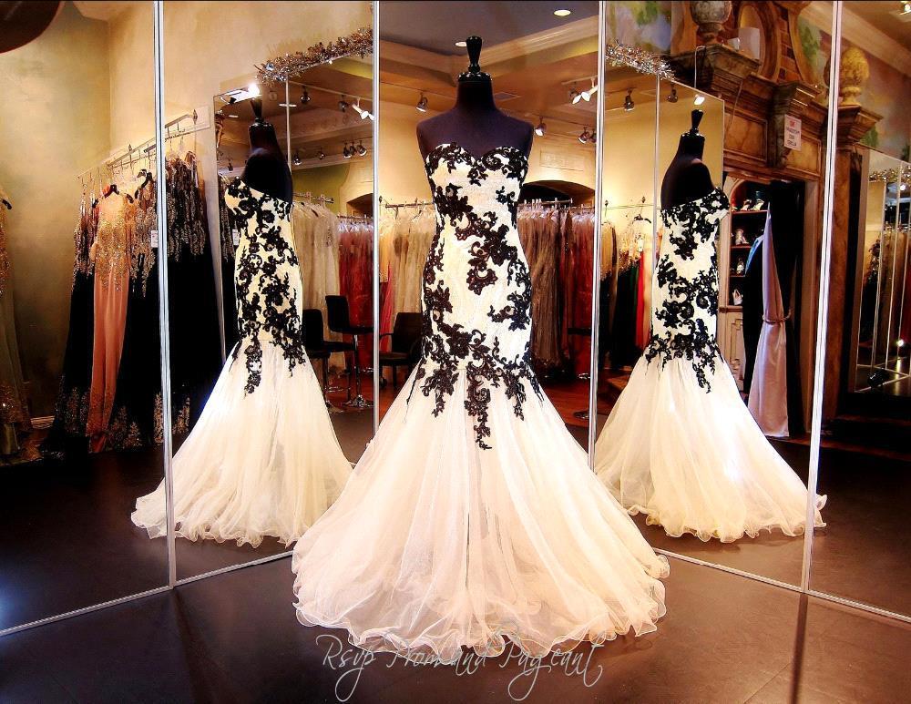 Sexy Sweetheart Black Appliques Evening Dress UKes UK Mermaid Sweetheart Tulle
