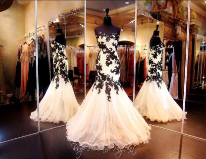Sexy Sweetheart Black Appliques Evening Dress UKes UK Mermaid Sweetheart Tulle