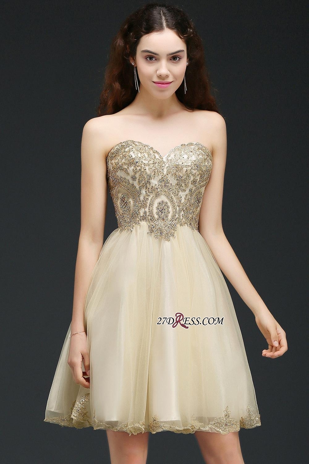 Lovely Sweetheart Short Appliques Lace-Up Homecoming Dress UK