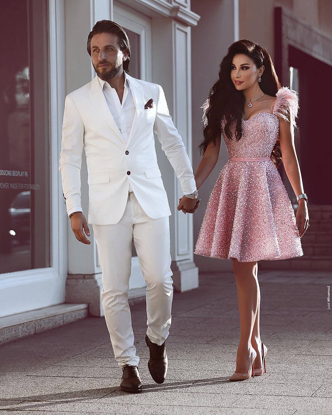 A-Line Beading Homecoming Dress UK | Luxury Feather Pink Party Dress UK