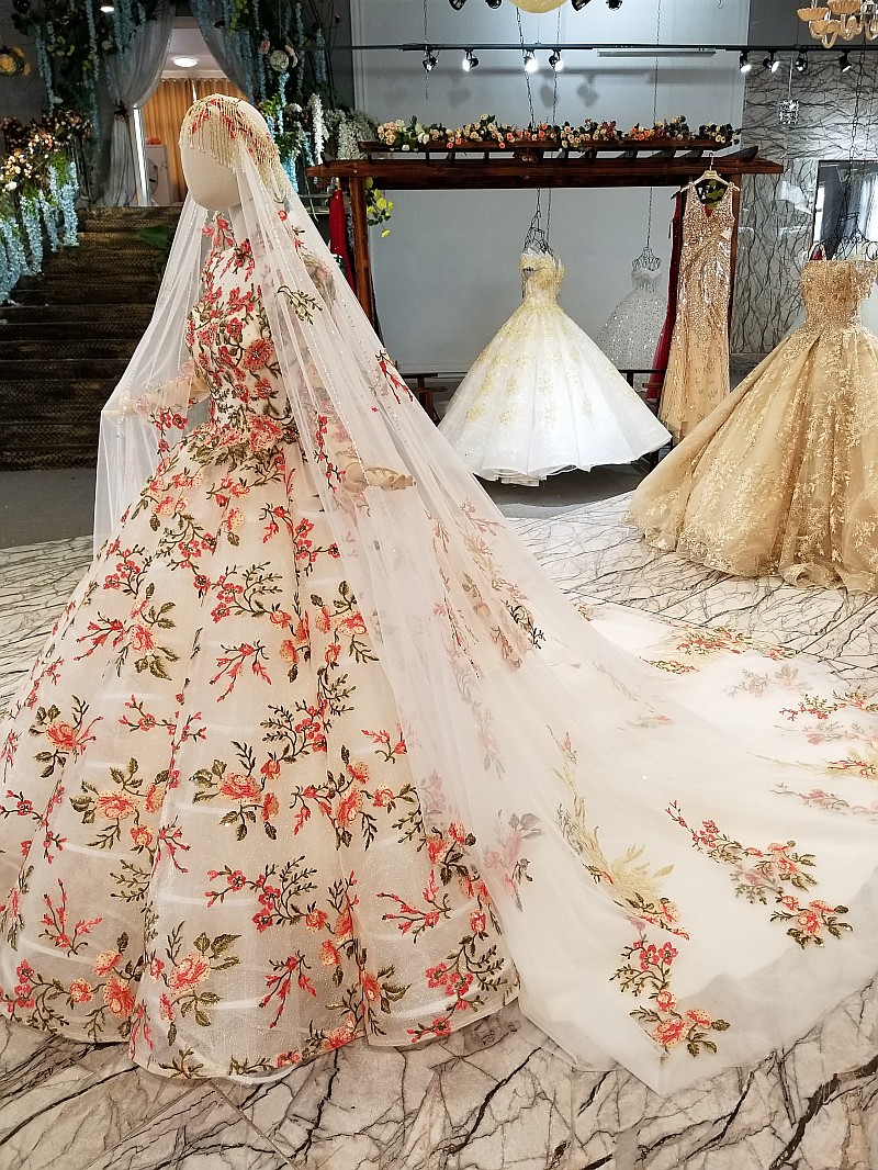 High Neck Chapel Train Applique Long Sleeves Ball Gown Prom Dress UK UK