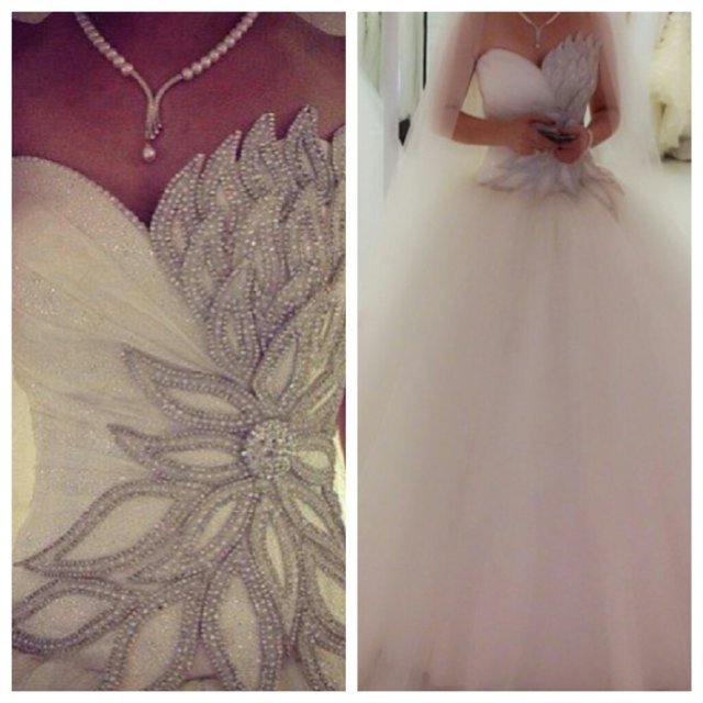 Tulle Beadss White Wedding Dress Ball Gown Sweetheart
