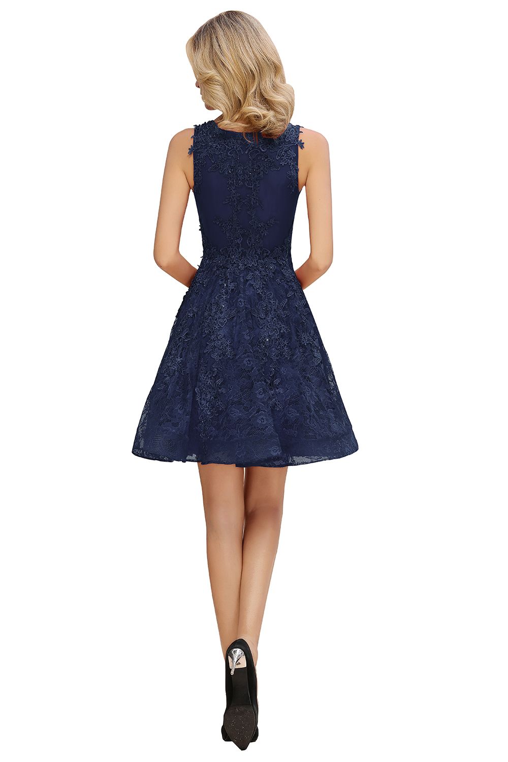 Knee Length Lace Appliques Homecoming Dresses | Burgundy Short Evening Dresses UK
