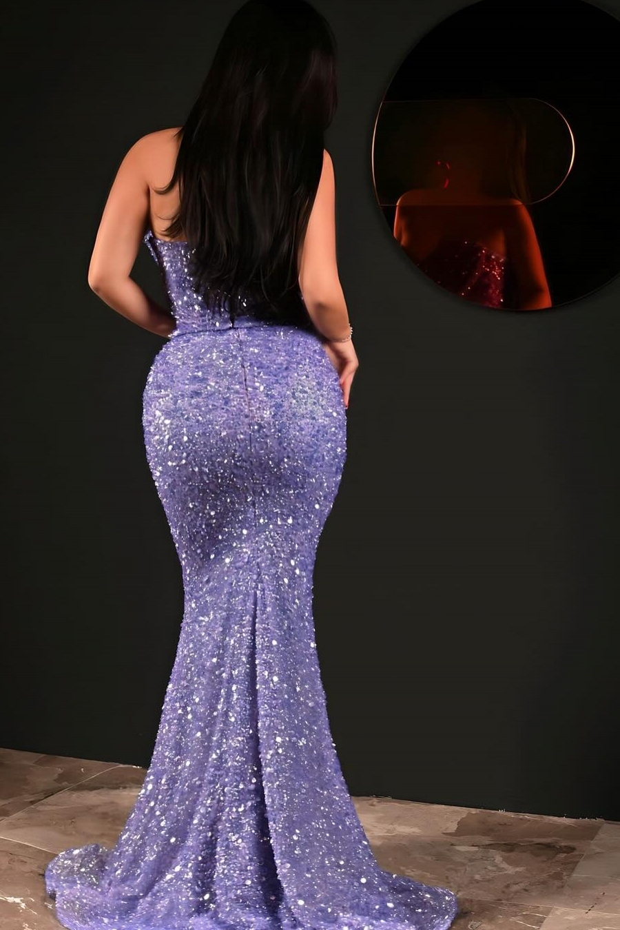 Sexy Sweetheart Strapless Sequins Ruched Mermaid Prom Dresses