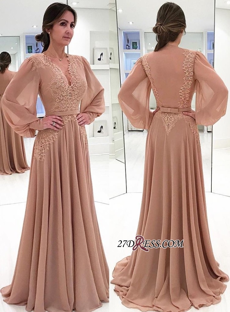 Long sleeve lace prom Dress UK,chiffon evening Dress UK online BA7906