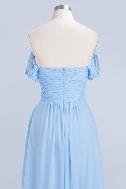 Sexy A-line Flowy Straps Sweetheart Sleeveless Floor-Length Bridesmaid Dress UK UK with Ruffles