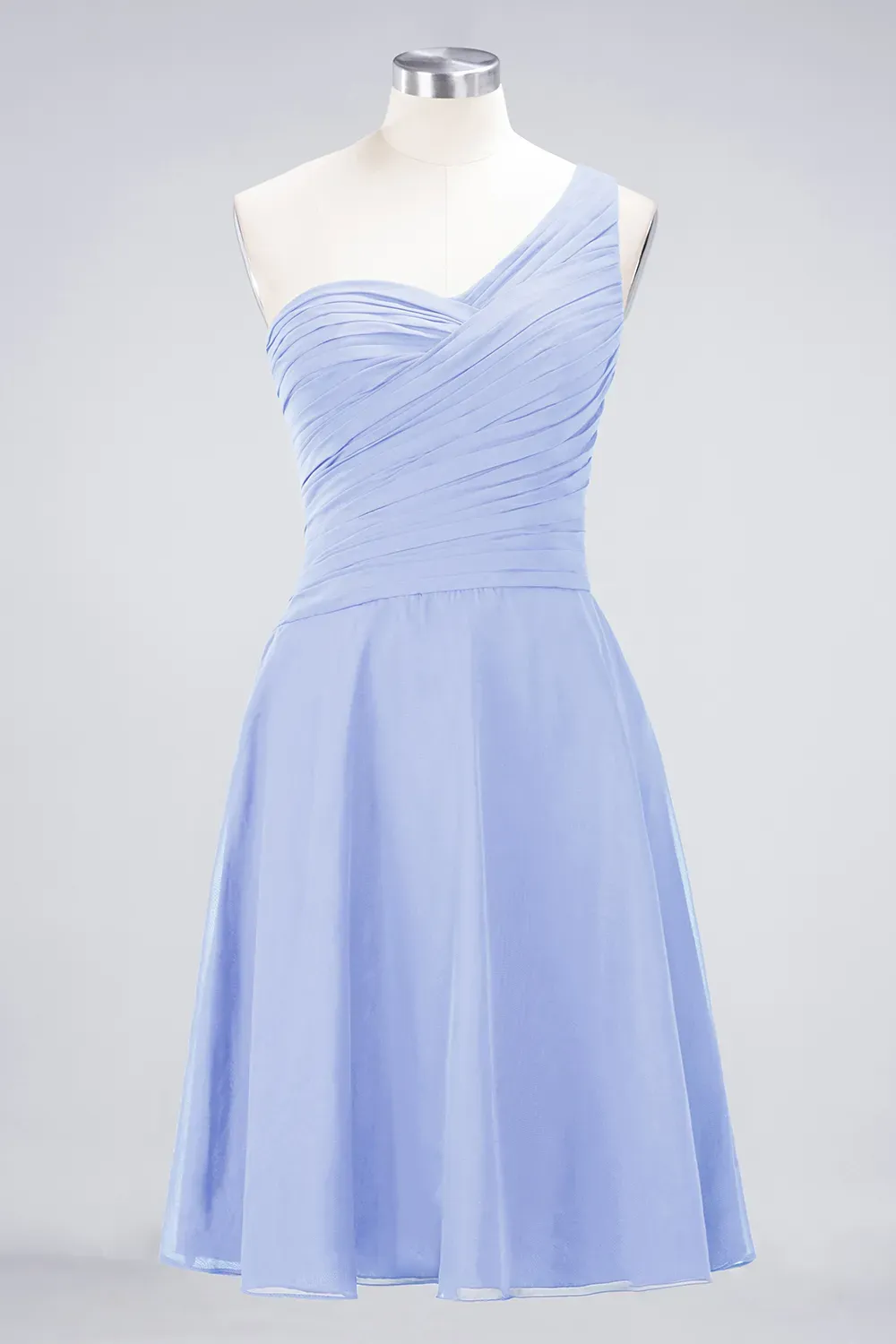 Sexy A-line Flowy One-Shoulder Sweetheart Sleeveless Short length Bridesmaid Dress UK UK with Ruffles