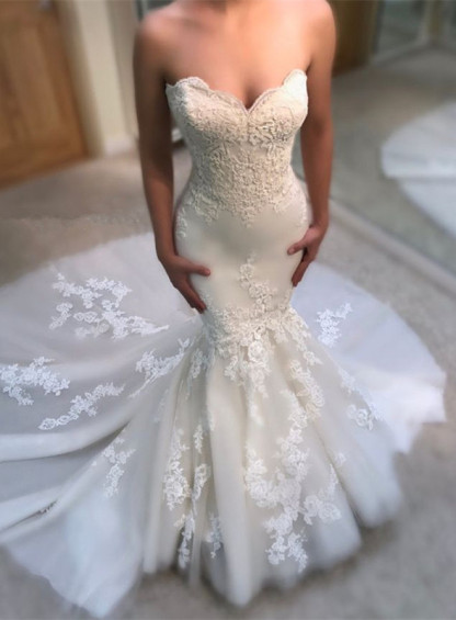 Gorgeous Sweetheart Lace Wedding Dress | 2019 Sexy Mermaid Bridal Gowns BA9780