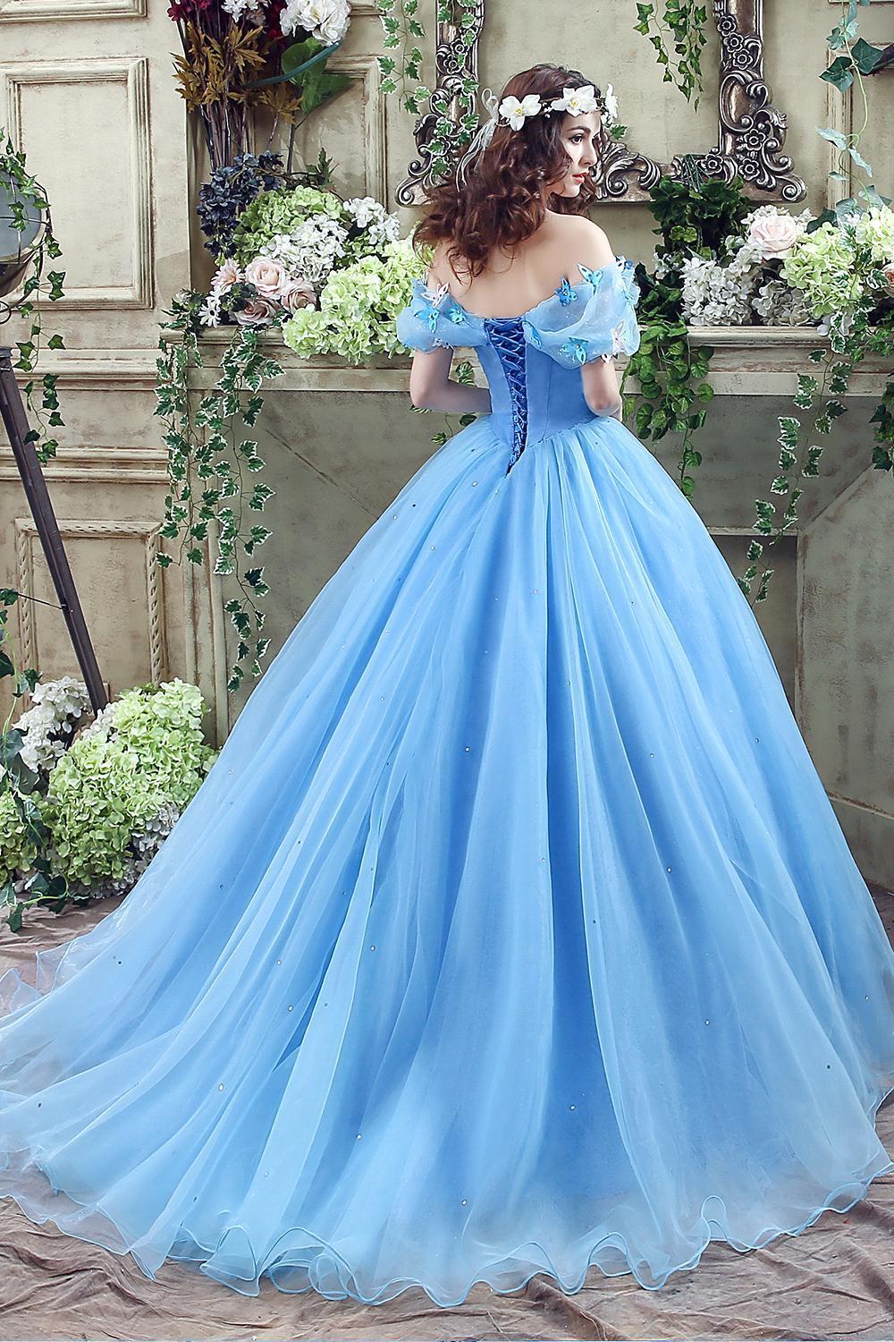 Princess Off-the-Shoulder Sequins Tulle Ball Gown Wedding Dress On Sale