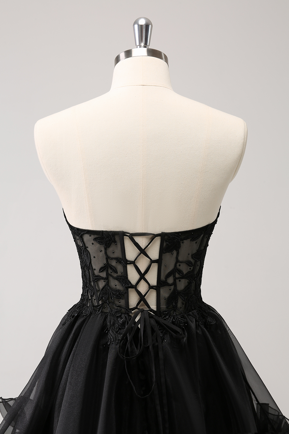 Cute Pink Strapless Corset A Line Tiered Short Homecoming Dress