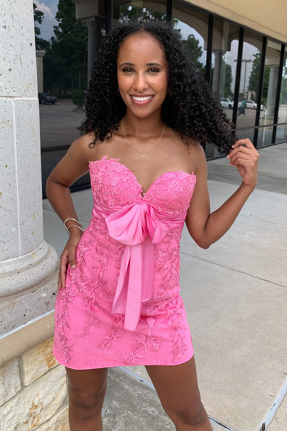 blue dress for baby girl Pink Detachable Off-the-Shoulder Feathers Homecoming Dresses Sexy Fitt –  Viniodress main image 0