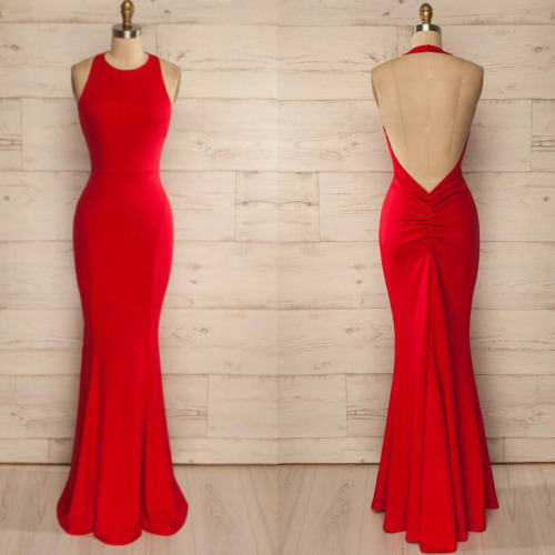 Elegant Sleeveless Backless Prom Dress UKes UK Long Mermaid Party Gown BA3168