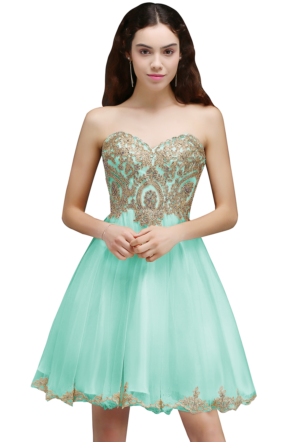Lovely Sweetheart Short Appliques Lace-Up Homecoming Dress UK