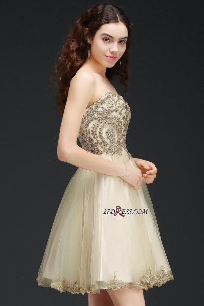 Lovely Sweetheart Short Appliques Lace-Up Homecoming Dress UK