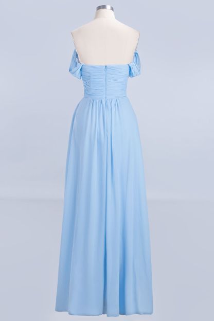 Sexy A-line Flowy Straps Sweetheart Sleeveless Floor-Length Bridesmaid Dress UK UK with Ruffles