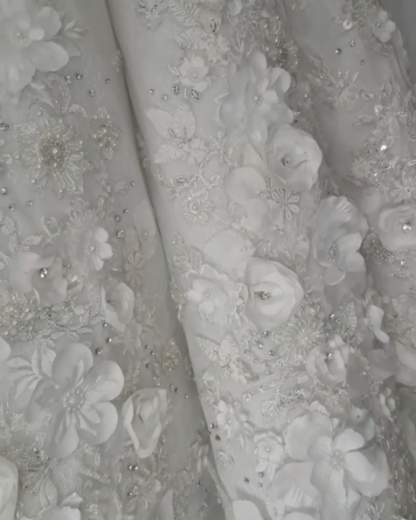 Gorgeous Ball Gown Wedding Dresses UK Off-the-Shoulder Floral Beads Bridal Gowns