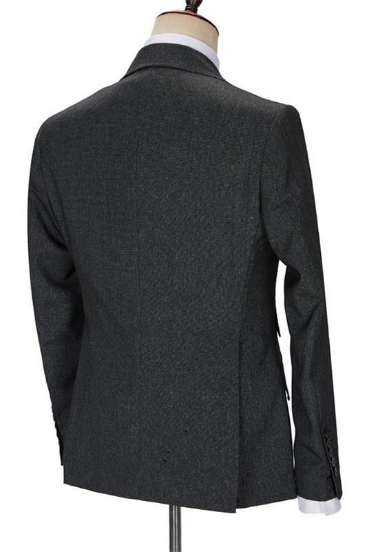 Newest Formal Black Three Pieces Peaked Lapel Business Men Suits