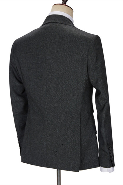 Newest Formal Black Three Pieces Peaked Lapel Business Men Suits