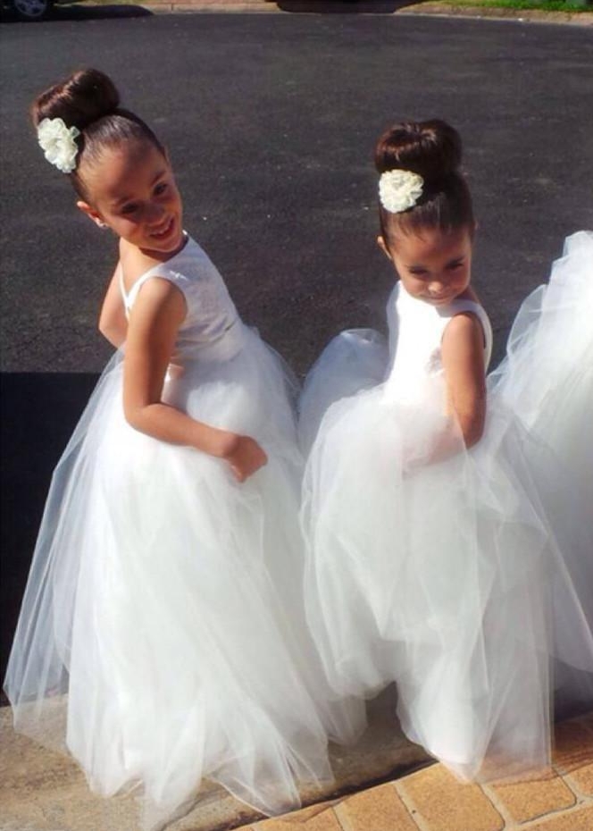 Lovely Tulle Princess Jewel Flower Girl Dress Floor-length