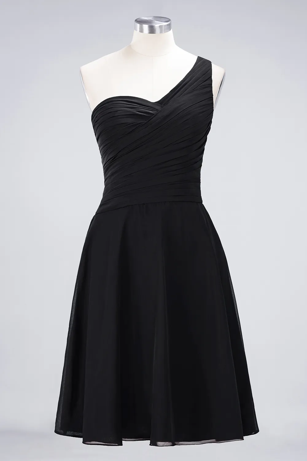 Sexy A-line Flowy One-Shoulder Sweetheart Sleeveless Short length Bridesmaid Dress UK UK with Ruffles