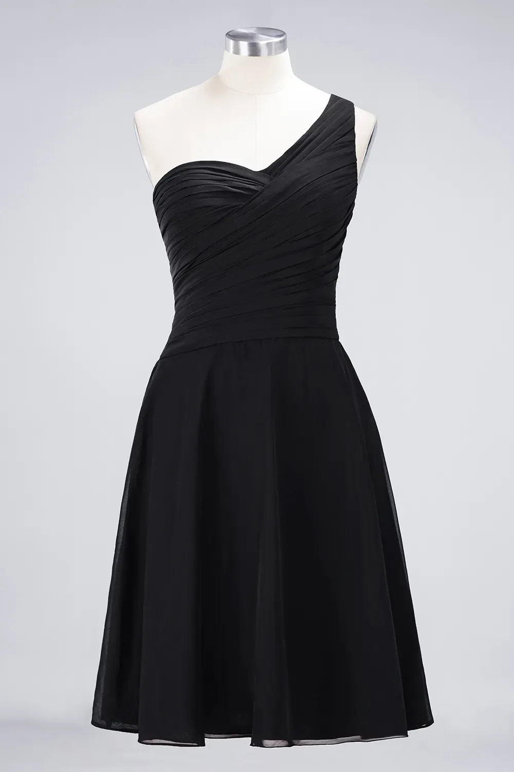 Sexy A-line Flowy One-Shoulder Sweetheart Sleeveless Short length Bridesmaid Dress UK UK with Ruffles