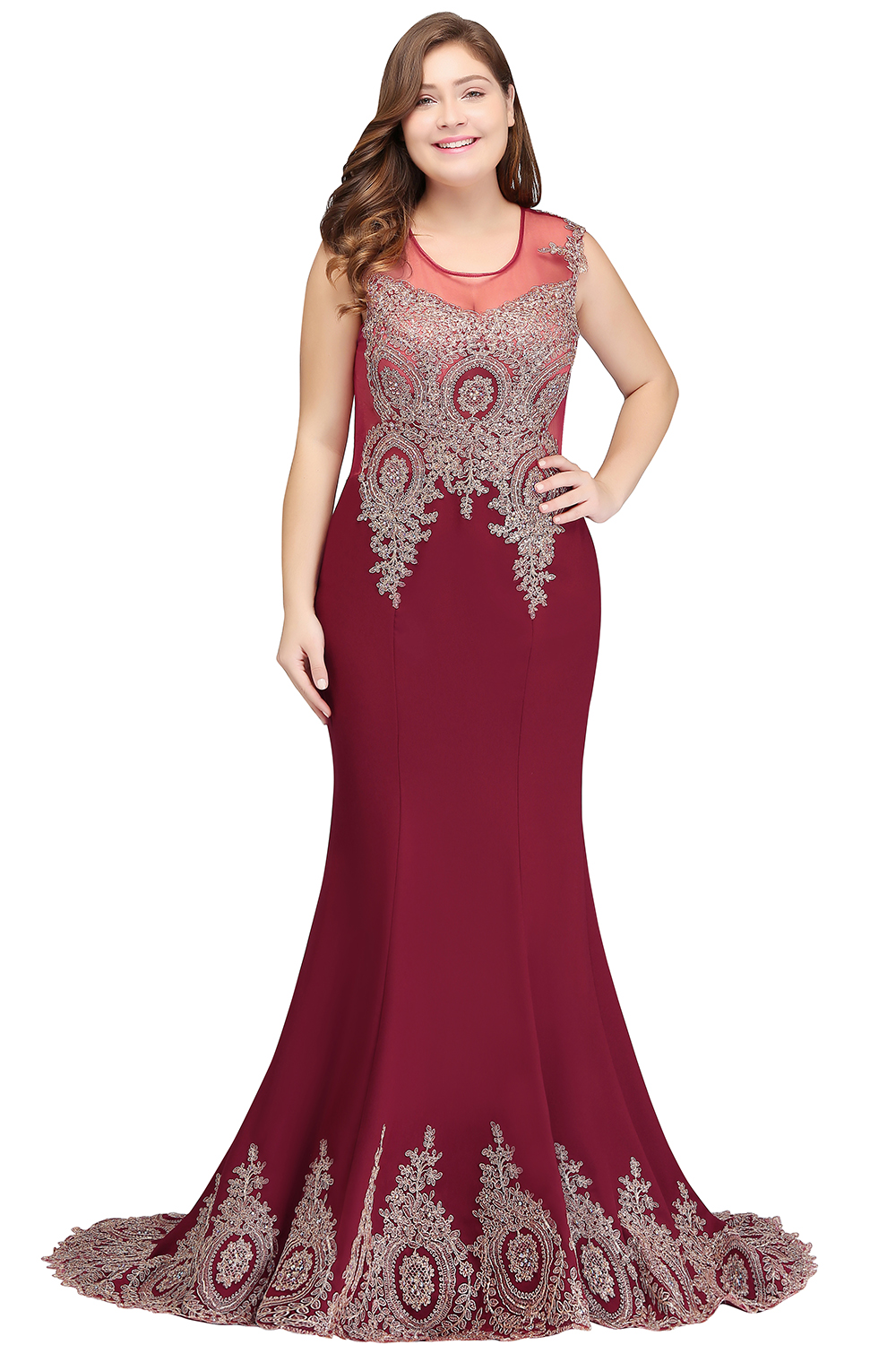 ABIGAIL | Mermaid Court Train Chiffon Evening Dress with Appliques