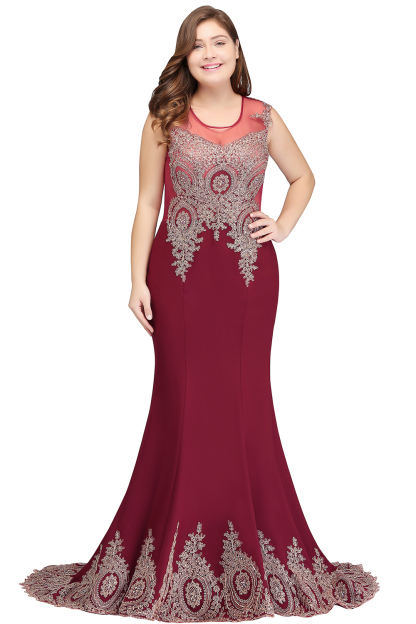 ABIGAIL | Mermaid Court Train Chiffon Evening Dress with Appliques