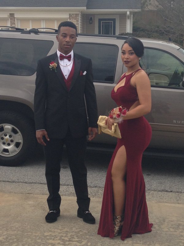 Elegant Burgundy Mermaid Long Prom Dress UKes UK Front Split