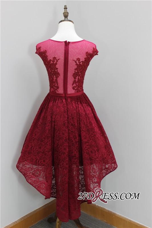 Sexy Appliques Short Lace Beadings Sleeveless Hi-Lo Homecoming Dress UK