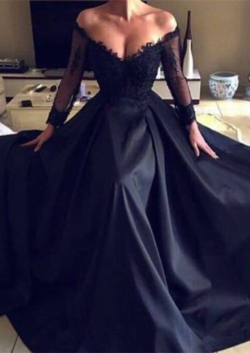 Luxury Long Sleeve Lace Evening Dress UK Long Formal Wears-27Dress.co.uk