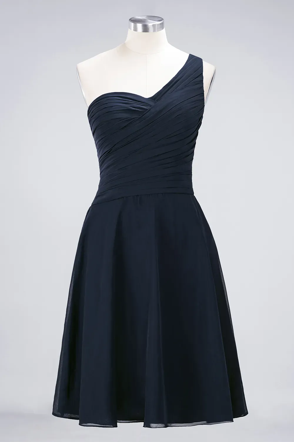 Sexy A-line Flowy One-Shoulder Sweetheart Sleeveless Short length Bridesmaid Dress UK UK with Ruffles