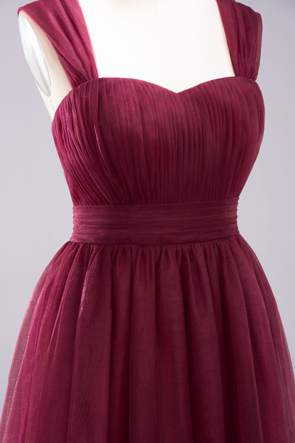 A-Line Light Chiffon Cute strapless Straps Sleeves Sweep Train Bridesmaid Dress UKes UK UK with Ruffles